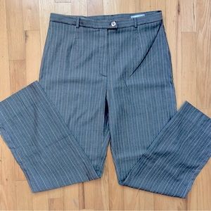 Bernard Zins Paris wool silk blend flat-front pinstripe pants